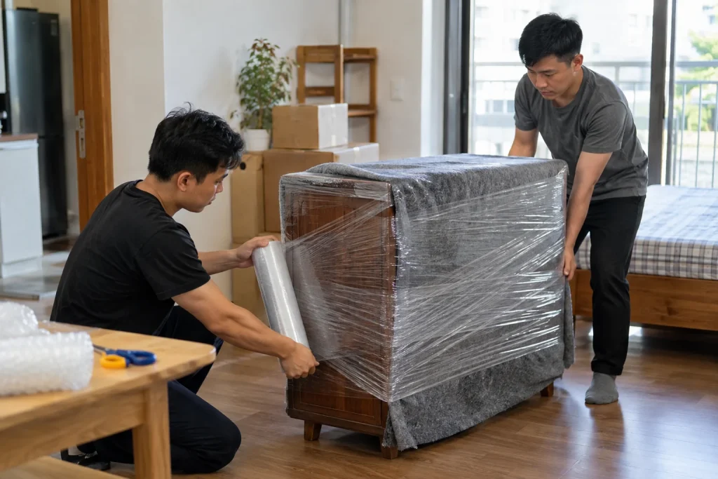 Ảnh minh họa cho bài Cách chống trầy xước đồ đạc khi vận chuyển