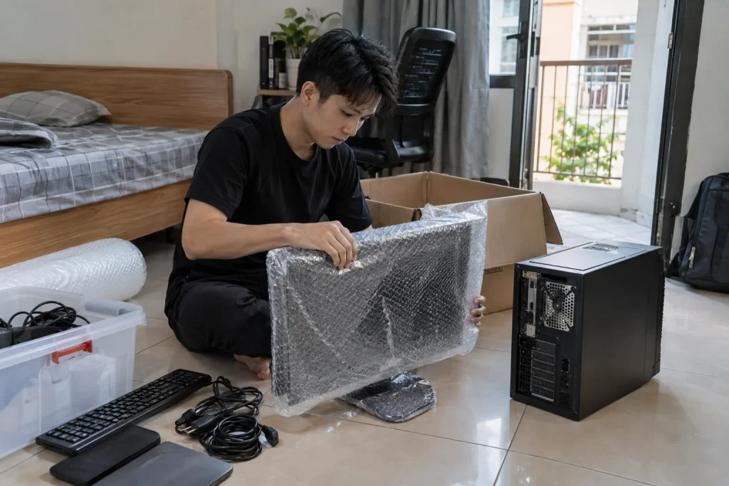 Ảnh minh họa cho bài Cách đóng gói máy tính để chuyển trọ