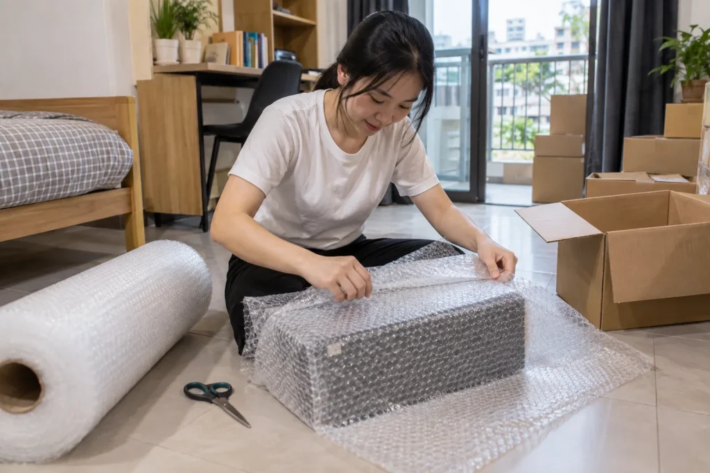Ảnh minh họa cho bài Cách sử dụng xốp hơi để đóng gói đồ