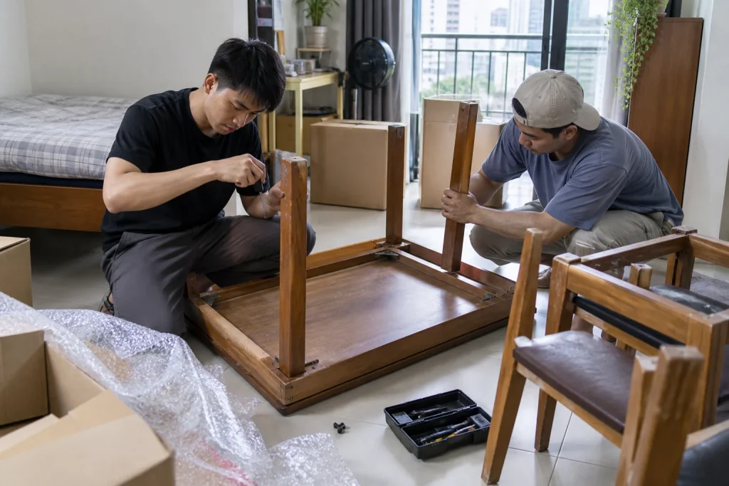 Ảnh minh họa cho bài Cách tháo bàn ghế để vận chuyển